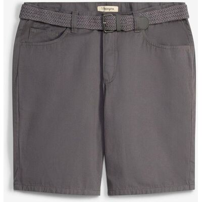 bonprix Stretch-Bermuda mit Dehnbund und Gürtel in Regular Fit grau 46 bonprix Stretch-Bermuda mit Dehnbund und Gürtel in Regular Fit grau 46