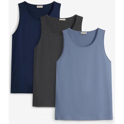 bonprix Tanktop in Regular Fit (3er Pack) blau 44 bonprix Tanktop in Regular Fit (3er Pack) blau 44
