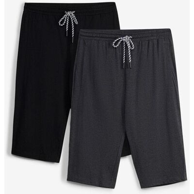 bonprix Jersey-Longshorts aus reiner Bio-Baumwolle (2er Pack) schwarz 48 bonprix Jersey-Longshorts aus reiner Bio-Baumwolle (2er Pack) schwarz 48