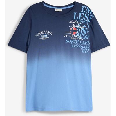 bonprix T-Shirt mit Farbverlauf aus reiner Bio-Baumwolle blau 64 bonprix T-Shirt mit Farbverlauf aus reiner Bio-Baumwolle blau 64