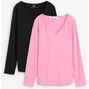 bonprix Figurbetontes Langarmshirt (2er Pack) rosa 52/56/44/40/48/36 bonprix Figurbetontes Langarmshirt (2er Pack) rosa 52/56/44/40/48/36