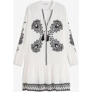 bonprix Tunika-Kleid aus strukturierter Viskose weiß 46 bonprix Tunika-Kleid aus strukturierter Viskose weiß 46