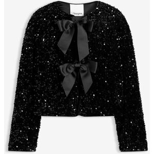 bonprix kurze Pailletten-Jacke schwarz 36
