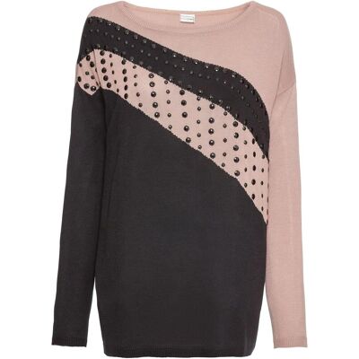 bonprix Longpullover mit Applikation schwarz 32 bonprix Longpullover mit Applikation schwarz 32