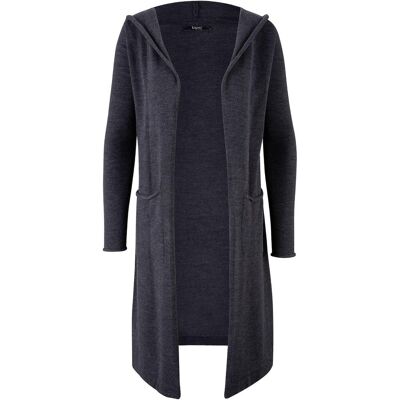 bonprix Longstrickjacke mit Kapuze grau 44 bonprix Longstrickjacke mit Kapuze grau 44