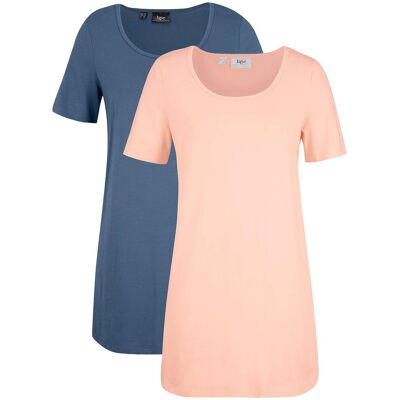 bonprix Long-Shirt, 2er-Pack blau 52 bonprix Long-Shirt, 2er-Pack blau 52