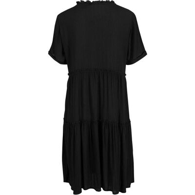 bonprix Knieumspielendes Viskose-Crinkle-Kleid mit Ausschnittdetail schwarz 44 bonprix Knieumspielendes Viskose-Crinkle-Kleid mit Ausschnittdetail schwarz 44