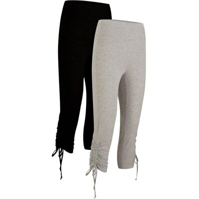 bonprix Capri-Leggings mit Raffung (2er Pack) schwarz 40 bonprix Capri-Leggings mit Raffung (2er Pack) schwarz 40