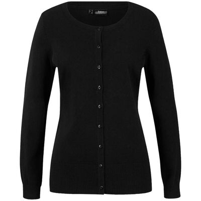 bonprix Basic Feinstrickjacke mit recycelter Baumwolle schwarz 36 bonprix Basic Feinstrickjacke mit recycelter Baumwolle schwarz 36