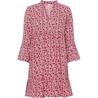 bonprix Minikleid mit Volants aus fließender Viskose weiß 36 bonprix Minikleid mit Volants aus fließender Viskose weiß 36