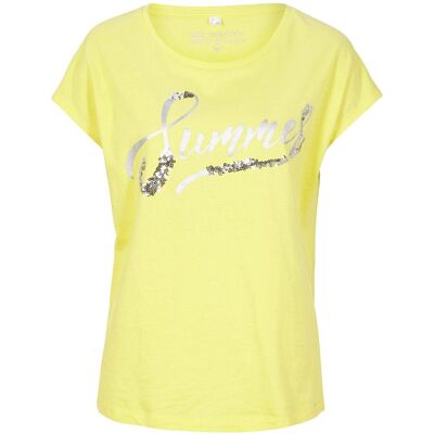 bonprix Shirt mit Pailletten gelb 48 bonprix Shirt mit Pailletten gelb 48