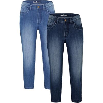 bonprix Capri-Jeans Slim, Mid Waist (2er Pack) blau 40 bonprix Capri-Jeans Slim, Mid Waist (2er Pack) blau 40