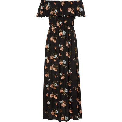 bonprix Carmen-Kleid aus fließender Viskose schwarz 40 bonprix Carmen-Kleid aus fließender Viskose schwarz 40