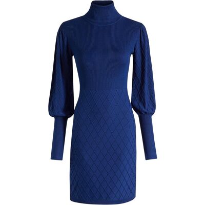 bonprix Strickkleid mit Rollkragen blau 44 bonprix Strickkleid mit Rollkragen blau 44