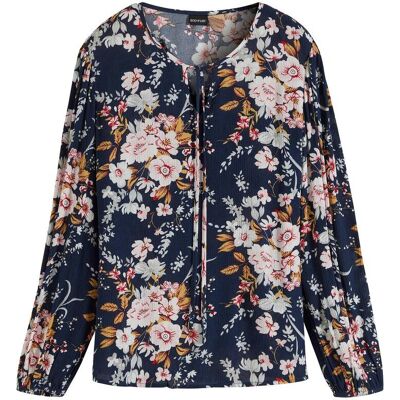 bonprix Bluse aus fließender Viskose blau 54 bonprix Bluse aus fließender Viskose blau 54