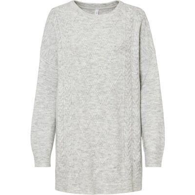 bonprix Oversize-Pullover mit Zopfmuster grau 32 bonprix Oversize-Pullover mit Zopfmuster grau 32