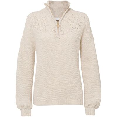 bonprix Troyer Pullover mit Ajourmuster beige 32 bonprix Troyer Pullover mit Ajourmuster beige 32