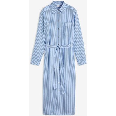 bonprix Gestreiftes Blusenkleid mit Bindeband blau 34 bonprix Gestreiftes Blusenkleid mit Bindeband blau 34