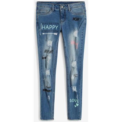 bonprix Skinny Jeans Mid Waist blau 42 bonprix Skinny Jeans Mid Waist blau 42