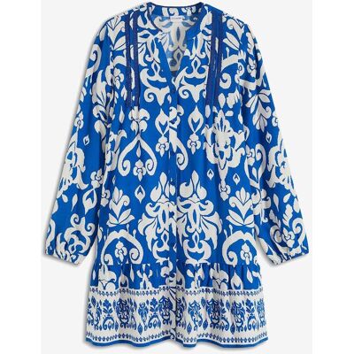 bonprix Tunika-Kleid aus fließender Viskose blau 46 bonprix Tunika-Kleid aus fließender Viskose blau 46