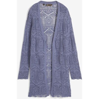bonprix Ajour Longstrickjacke blau 44 bonprix Ajour Longstrickjacke blau 44