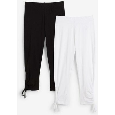 bonprix Capri-Leggings mit Raffung (2er Pack) weiß 40 bonprix Capri-Leggings mit Raffung (2er Pack) weiß 40