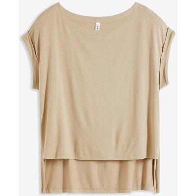bonprix Oversize-Shirt aus fließender Viskose beige 48 bonprix Oversize-Shirt aus fließender Viskose beige 48