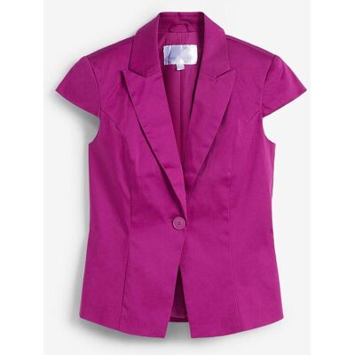 bonprix Kurzarm Blazer aus Baumwollsatin lila 46 bonprix Kurzarm Blazer aus Baumwollsatin lila 46