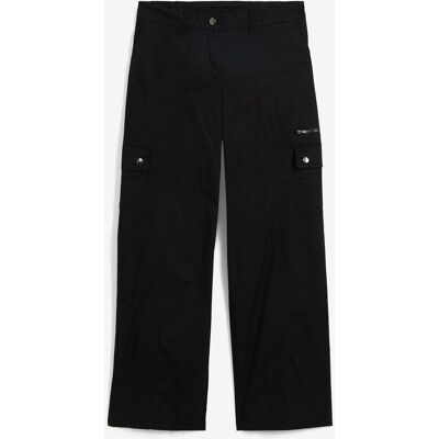 bonprix Cargohose aus Baumwolle, Mid Waist schwarz 42 bonprix Cargohose aus Baumwolle, Mid Waist schwarz 42