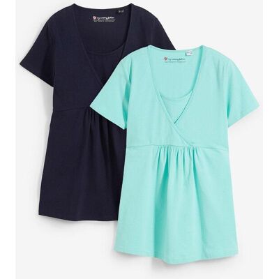 bonprix 2-in-1 Umstands- und Stillshirts (2er Pack) blau 32 bonprix 2-in-1 Umstands- und Stillshirts (2er Pack) blau 32
