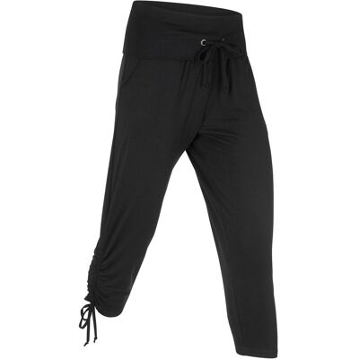bonprix Capri-Hose mit Raffung aus Viskose-Mix schwarz 40 bonprix Capri-Hose mit Raffung aus Viskose-Mix schwarz 40