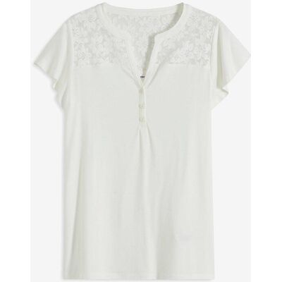 bonprix Henleyshirt aus Viskose-Mix weiß 52 bonprix Henleyshirt aus Viskose-Mix weiß 52
