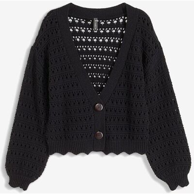 bonprix Ajour-Strickjacke aus reiner Baumwolle schwarz 44 bonprix Ajour-Strickjacke aus reiner Baumwolle schwarz 44