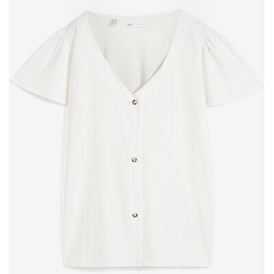 bonprix Shirt mit Knopfleiste weiß 52 bonprix Shirt mit Knopfleiste weiß 52