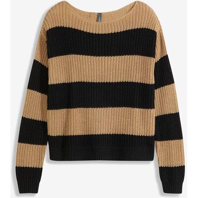 bonprix Gestreifter Strickpullover beige 44 bonprix Gestreifter Strickpullover beige 44