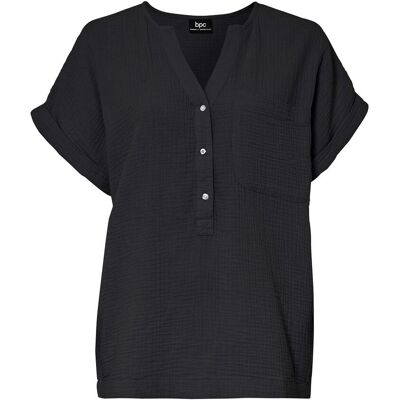 bonprix Kurzarmbluse aus Musselin schwarz 40 bonprix Kurzarmbluse aus Musselin schwarz 40