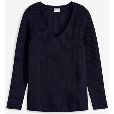 bonprix Gerippter Pullover aus reiner Baumwolle blau 40 bonprix Gerippter Pullover aus reiner Baumwolle blau 40