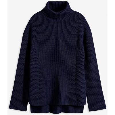 bonprix Rollkragenpullover aus reiner Baumwolle blau 44 bonprix Rollkragenpullover aus reiner Baumwolle blau 44