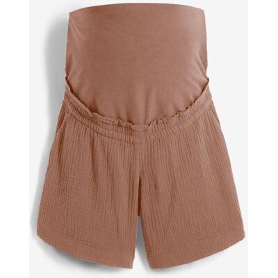 bonprix Umstandsshorts aus reinem Baumwoll-Musselin braun 34 bonprix Umstandsshorts aus reinem Baumwoll-Musselin braun 34