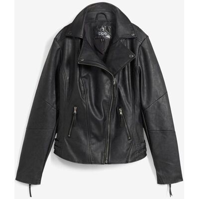 bonprix Lederimitat-Jacke aus reiner Viskose schwarz 46 bonprix Lederimitat-Jacke aus reiner Viskose schwarz 46