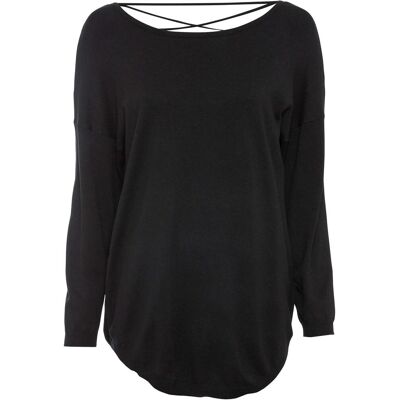 bonprix Feinstrickpullover aus Viskose-Mix schwarz 52 bonprix Feinstrickpullover aus Viskose-Mix schwarz 52