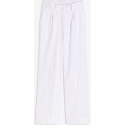 bonprix Palazzo-Hose aus Leinen-Mix weiß 44 bonprix Palazzo-Hose aus Leinen-Mix weiß 44