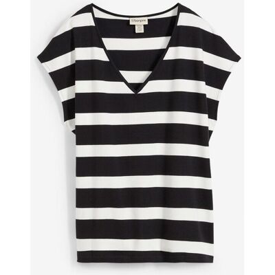 bonprix Gestreiftes Strickshirt schwarz 52 bonprix Gestreiftes Strickshirt schwarz 52