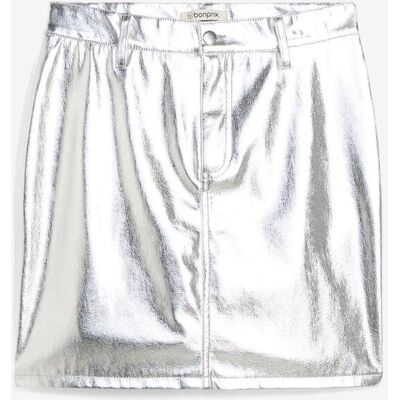 bonprix Minirock im Metallic-Look silber 46 bonprix Minirock im Metallic-Look silber 46