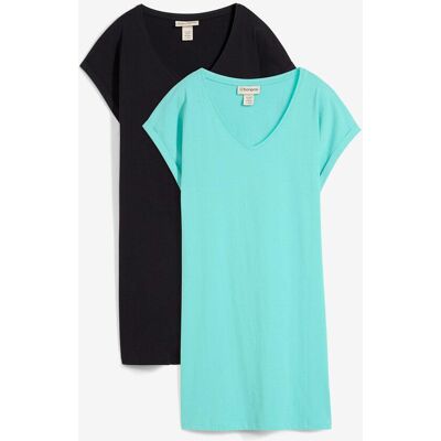 bonprix Shirtkleid aus reiner Bio-Baumwolle (2er Pack) schwarz 48 bonprix Shirtkleid aus reiner Bio-Baumwolle (2er Pack) schwarz 48