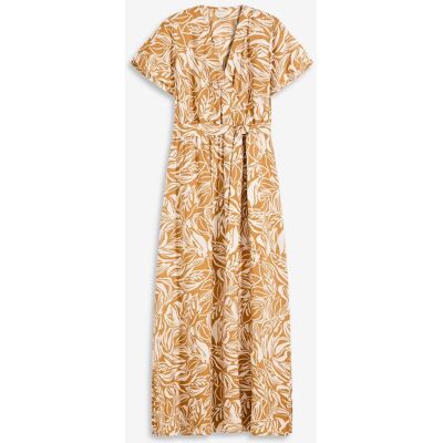 bonprix bedrucktes Maxikleid aus Viskose-Mix weiß 48 bonprix bedrucktes Maxikleid aus Viskose-Mix weiß 48