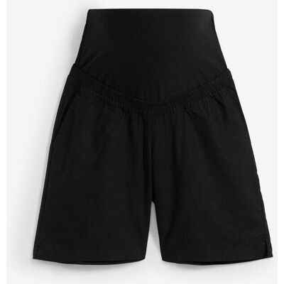 bonprix 2-in-1 Umstandsbermuda mit Bauchband zum Umklappen aus Leinen-Mix schwarz 34 bonprix 2-in-1 Umstandsbermuda mit Bauchband zum Umklappen aus Leinen-Mix schwarz 34