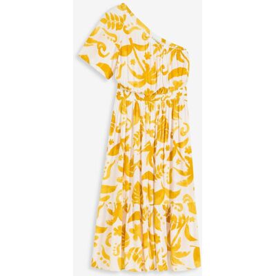 bonprix One-Shoulder-Kleid aus strukturierter Viskose weiß 38 bonprix One-Shoulder-Kleid aus strukturierter Viskose weiß 38