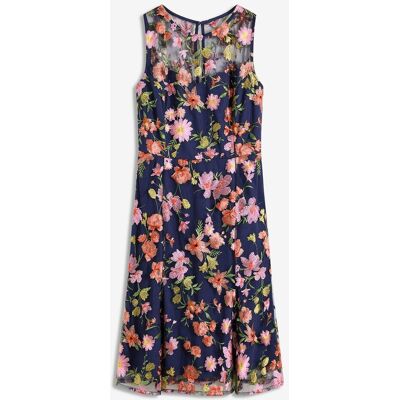 bonprix Midikleid mit floraler Stickerei blau 38 bonprix Midikleid mit floraler Stickerei blau 38