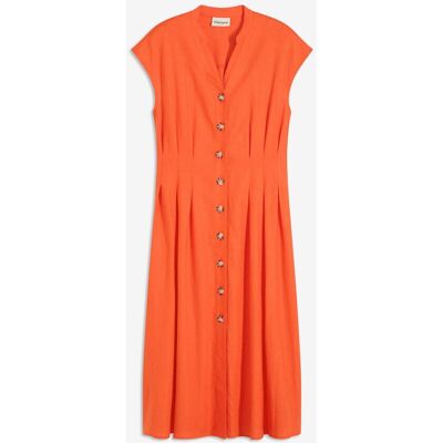 bonprix Midikleid aus leichtem Leinen-Mix rot 46 bonprix Midikleid aus leichtem Leinen-Mix rot 46